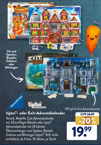 Aldi Süd Tiptoi - oder Exit-Adventskalender Angebot