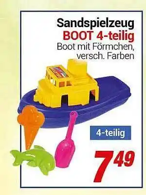 CENTERSHOP Sandspielzeug Boot 4 Teilig Angebot