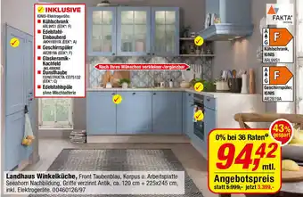 Opti Wohnwelt Landhaus Winkelküche Angebot