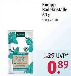 Rossmann Kneipp Badekistalle 60g Angebot