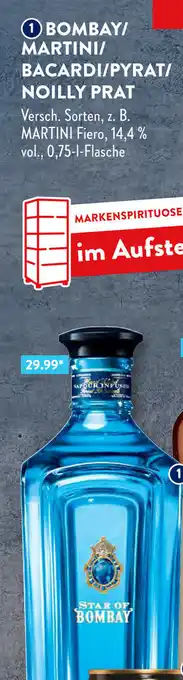 Aldi Süd Bombay/Martini/Bacardi/Pyrat/Noilly Prat Angebot