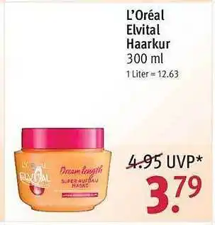 Rossmann L'oréal Elvital Haarkur 300ml Angebot