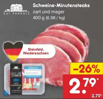 Netto Marken-Discount GUT PONHOLZ Schweine-Minutensteaks Angebot