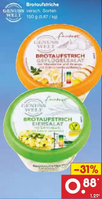 Netto Marken-Discount GENUSS WELT Brotaufstriche Angebot