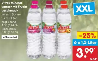 Netto Marken-Discount Vitrex Mineralwasser mit Fruchtgeschmack Angebot