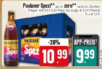 Edeka Paulaner Spezi auch Zero Angebot