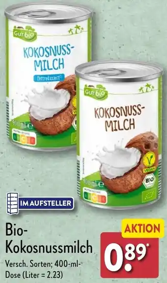 Aldi Nord Bio Kokosnussmilch Angebot