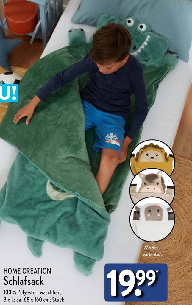 HOME CREATION Schlafsack Angebot bei Aldi Nord