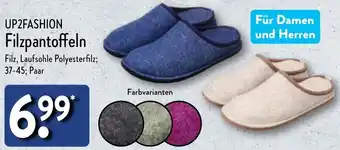 Aldi Nord UP2FASHION Filzpantoffeln Angebot