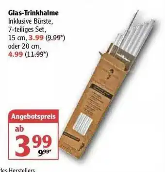 Globus Glas- Trinkhalme Angebot