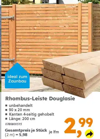 Globus Baumarkt Rhombus-Leiste Douglasie Angebot