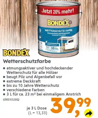 Globus Baumarkt BONDEX Wetterschutzfarbe Angebot