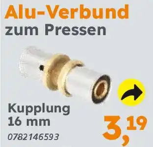 Globus Baumarkt Alu-Verbund zum Pressen Kupplung 16 mm Angebot