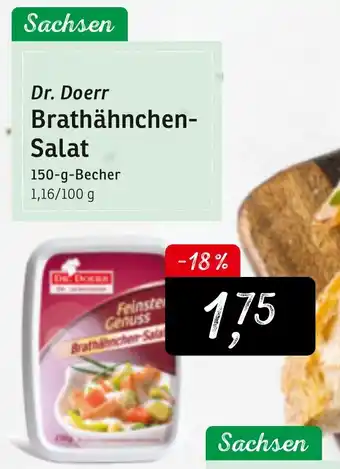 KONSUM Dr. Doerr Brathähnchen Salat 150g Becher Angebot