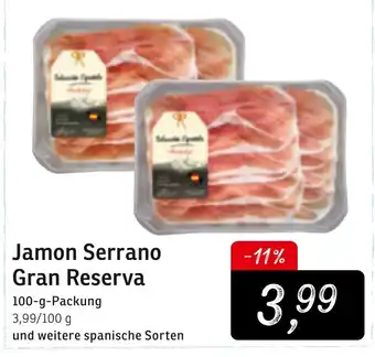 KONSUM Jamon Serrano Gran Reserva 100g Angebot