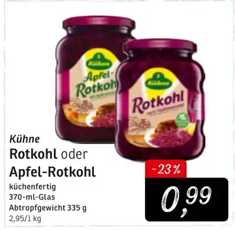 KONSUM Kühne Rotkohl oder Apfel Rotkhol 370ml Angebot