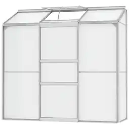 Hagebau Mr. GARDENER Anlehngewächshaus 1300, 1,3 m², Aluminium, winterfest - silberfarben Angebot