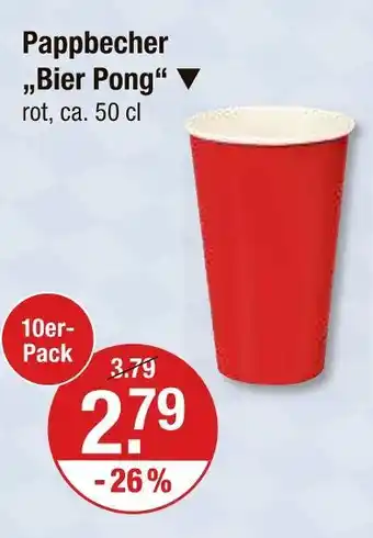 V Markt Pappbecher „bier pong“ Angebot