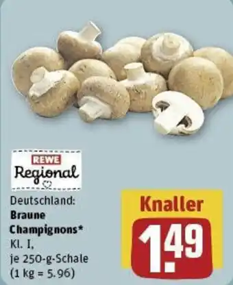 REWE Deutschland Braune Champignons Angebot