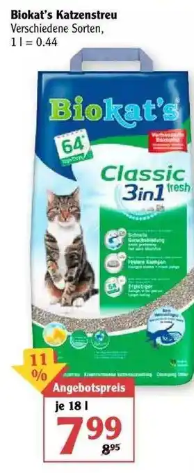 Globus Biokat's Katzenstreu Angebot