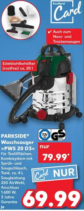 Kaufland PARKSIDE Waschsauger PWS 20 D3 Angebot