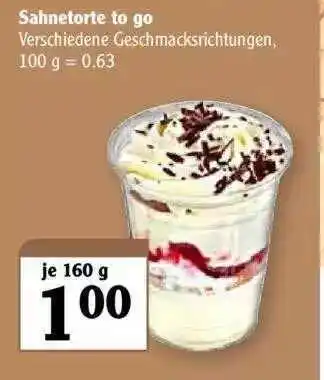 Globus Sahnetorte to go Angebot