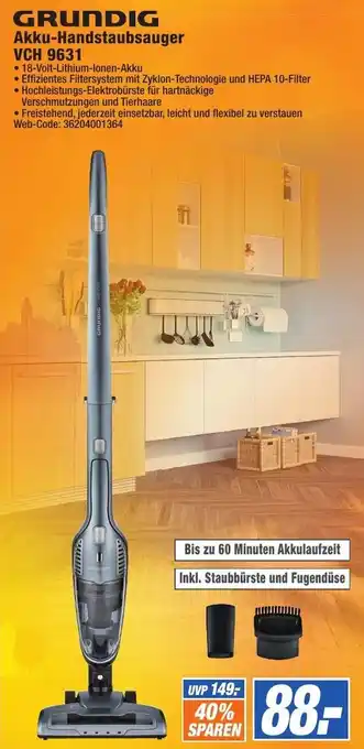 expert Octomedia Grundig Akku Handstaubsauger VCH 9631 Angebot
