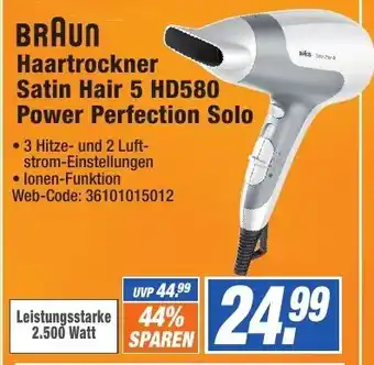 expert Octomedia Braun Haatrockner Satin Hair 5 HD580 Power Perfection Solo Angebot