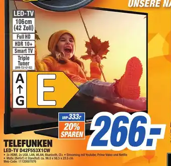 expert Octomedia Telefunken LED TV D42F553X1CW Angebot