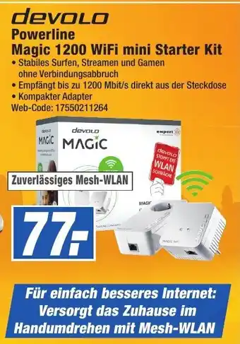 expert Octomedia Devolo Powerline Magic 1200 WiFi Mini Starter Kit Angebot