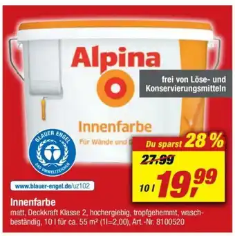 toom Baumarkt Alpina Innenfarbe Angebot