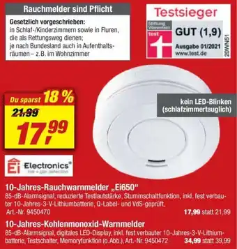 toom Baumarkt 10 Jahres Rauchwarnmelder Ei650 Angebot