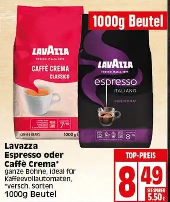 Elli Markt Lavazza Espresso oder Caffè Crema 1000g Beutel Angebot