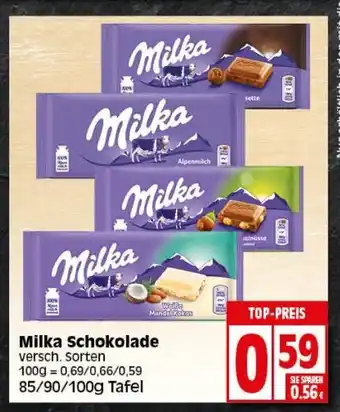 Elli Markt Milka Schokolade 85/90/100g Angebot