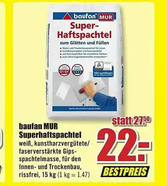 B1 Discount Baumarkt Baufan Mur Superhaftspachtel Angebot