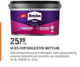 OBI Vlies-fertigkleister metylan Angebot