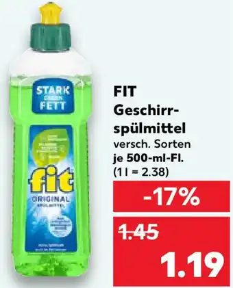 Kaufland FIT Geschirrspülmittel Angebot