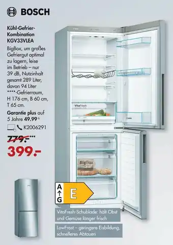 Galeria Bosch Kühl Gefrier Kombination KGV33VLEA Angebot