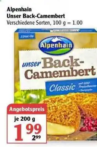 Globus Alpenhain unser Back-Camembert Angebot