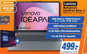 K+B Expert Lenovo Notebook IdeaPad Slim 3 Angebot