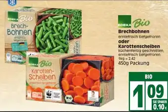 Edeka Edeka Bio Brechbohnen oder Karottenscheiben 450g Angebot