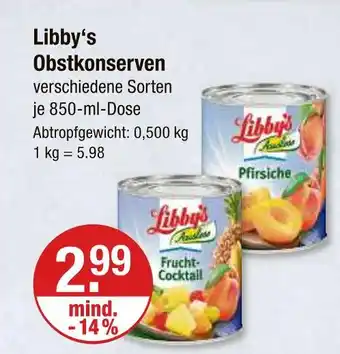 V Markt Libby's obstkonserven Angebot