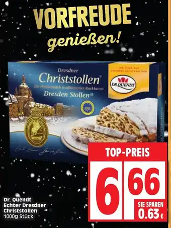 Edeka Dr. Quendt Echter Dresdner Christstollen 1000g Angebot