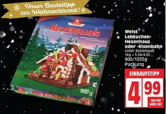 Edeka Weiss Lebkuchen Hexenhaus oder Eisenbahn 900/1035 g Angebot