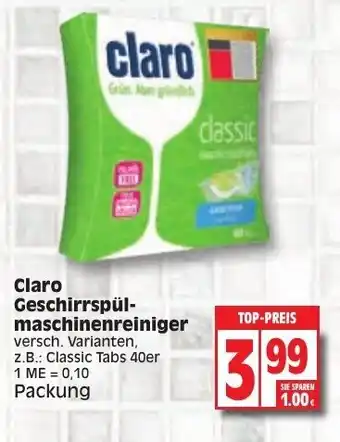 Edeka Claro Geschirrspülmaschinenreiniger Angebot