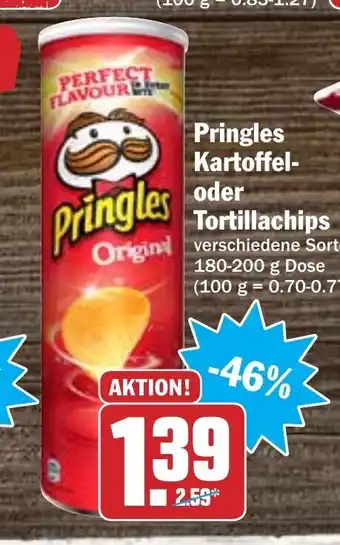 Hit Pringles kartoffel-oder Tortillachips Angebot