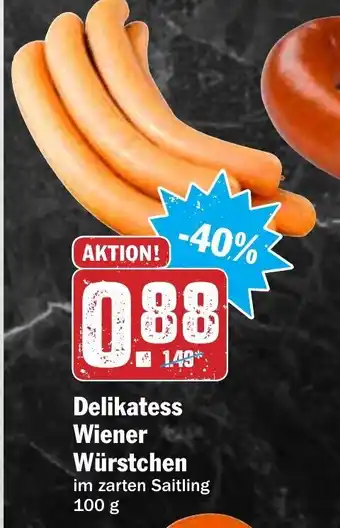 Hit Delikatess Wiener Würstchen 100 g Angebot