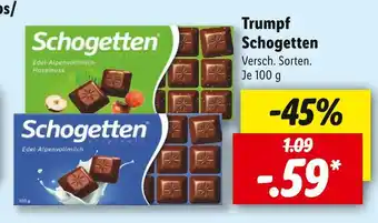 Lidl Trumpf schokolade schogetten Angebot