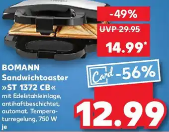 Kaufland BOMANN Sandwichtoaster ,,ST 1372 CB" Angebot