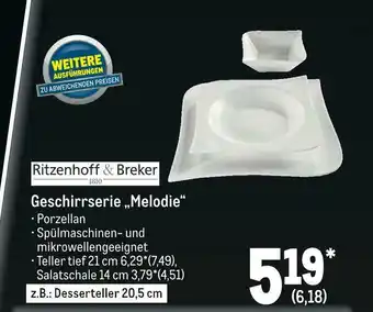 METRO Ritzenhoff & breker geschirrserie „melodie“ Angebot